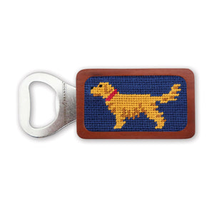 Smathers and Branson Golden Retriever Classic Navy Needlepoint Bottle Opener  