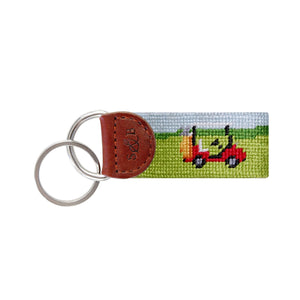 Smathers and Branson Golf Cart Scene Needlepoint Key Fob  