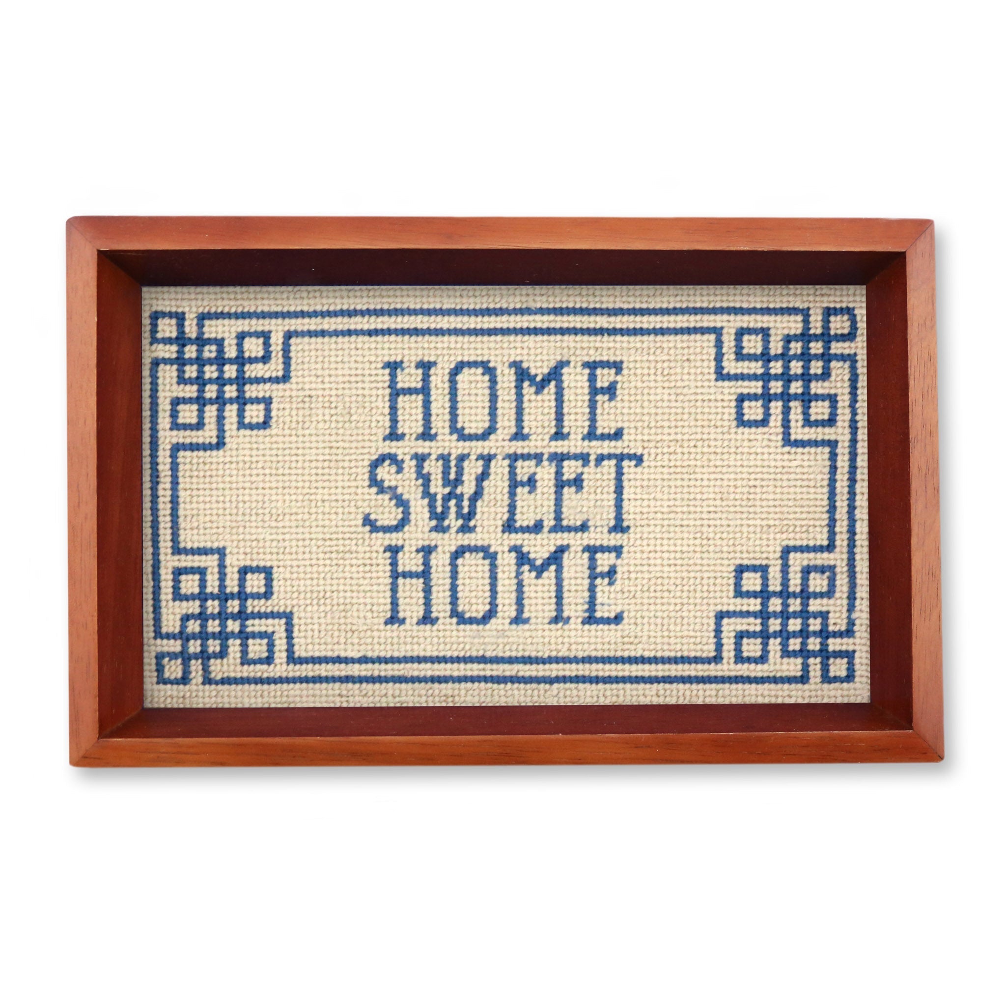 Home Sweet Home Valet Tray (Light Khaki) (Chestnut Wood