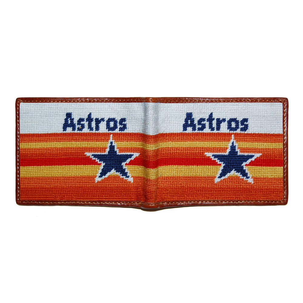 Smathers and Branson Houston Astros Cooperstown Needlepoint Bi-Fold Wallet 