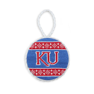 Smathers and Branson Kansas Fairisle Ornament Cobalt