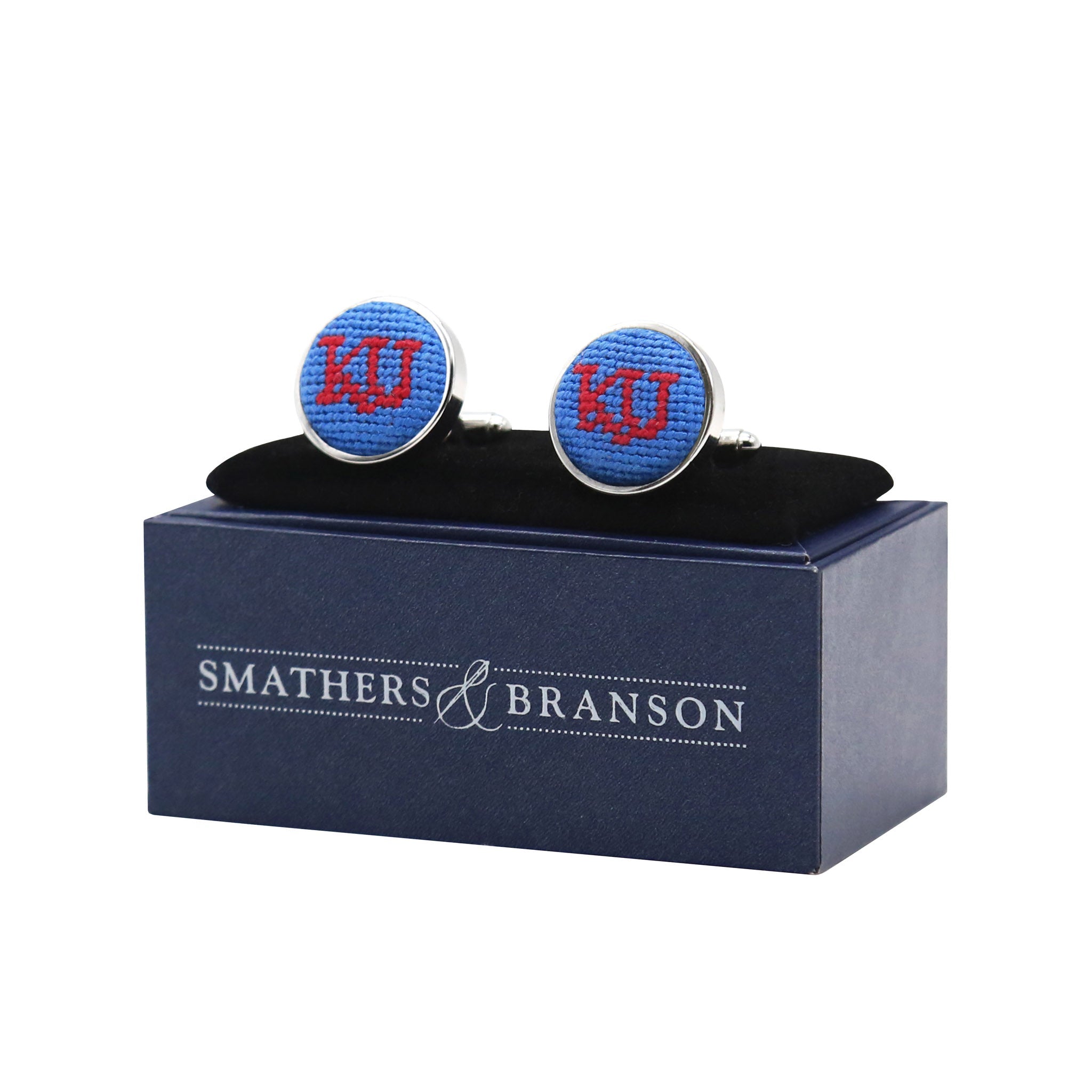 Smathers and Branson Kansas Cufflinks Cobalt