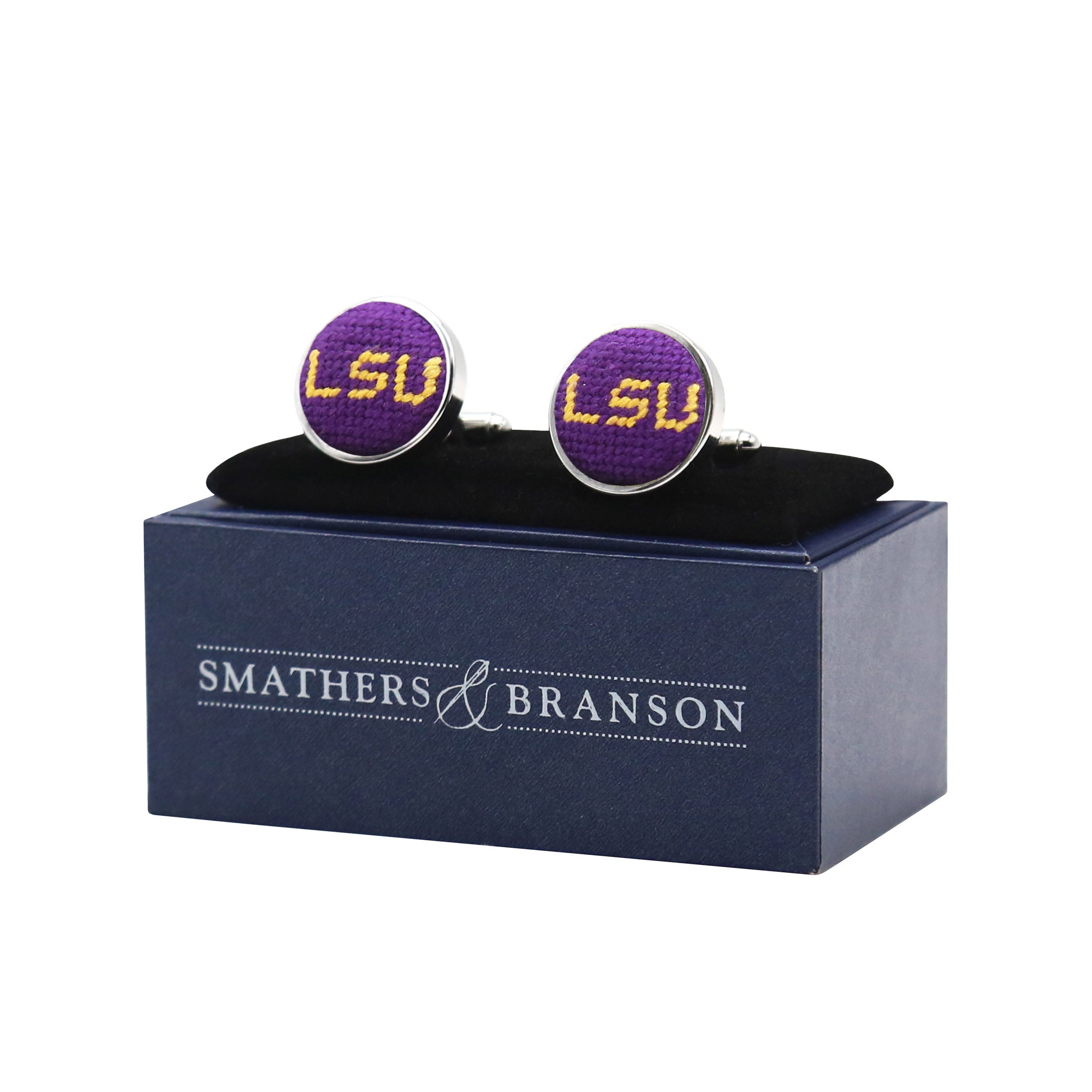 Smathers and Branson LSU Cufflinks Purple