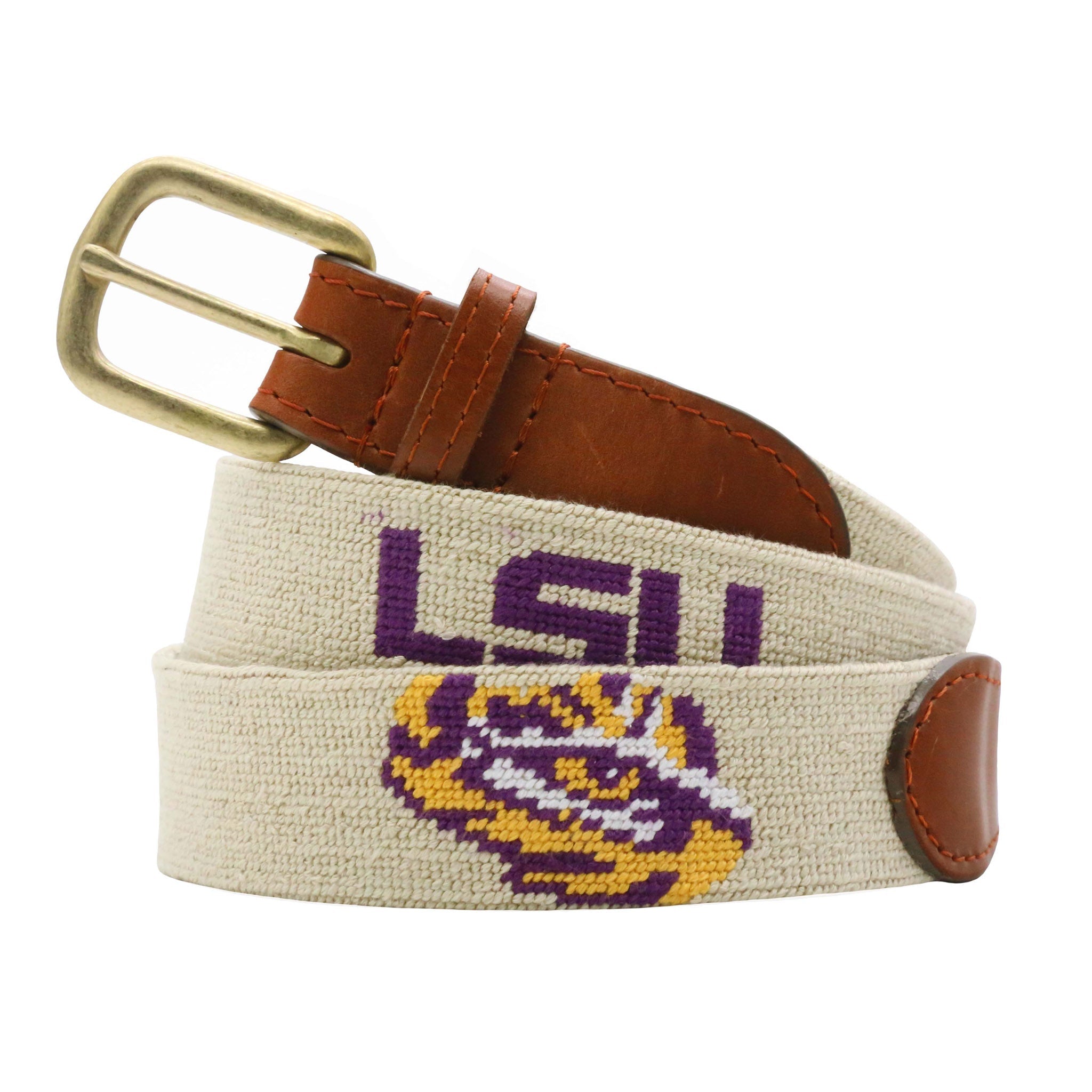 Smathers and Branson LSU Belt Light Khaki