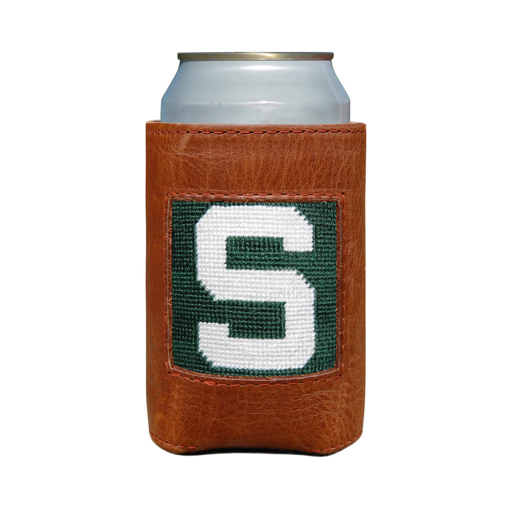 Smathers and Branson Michigan State Needlepoint Can Cooler On a Can 