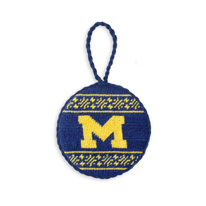 Smathers and Branson Michigan Fairisle Ornament Classic Navy