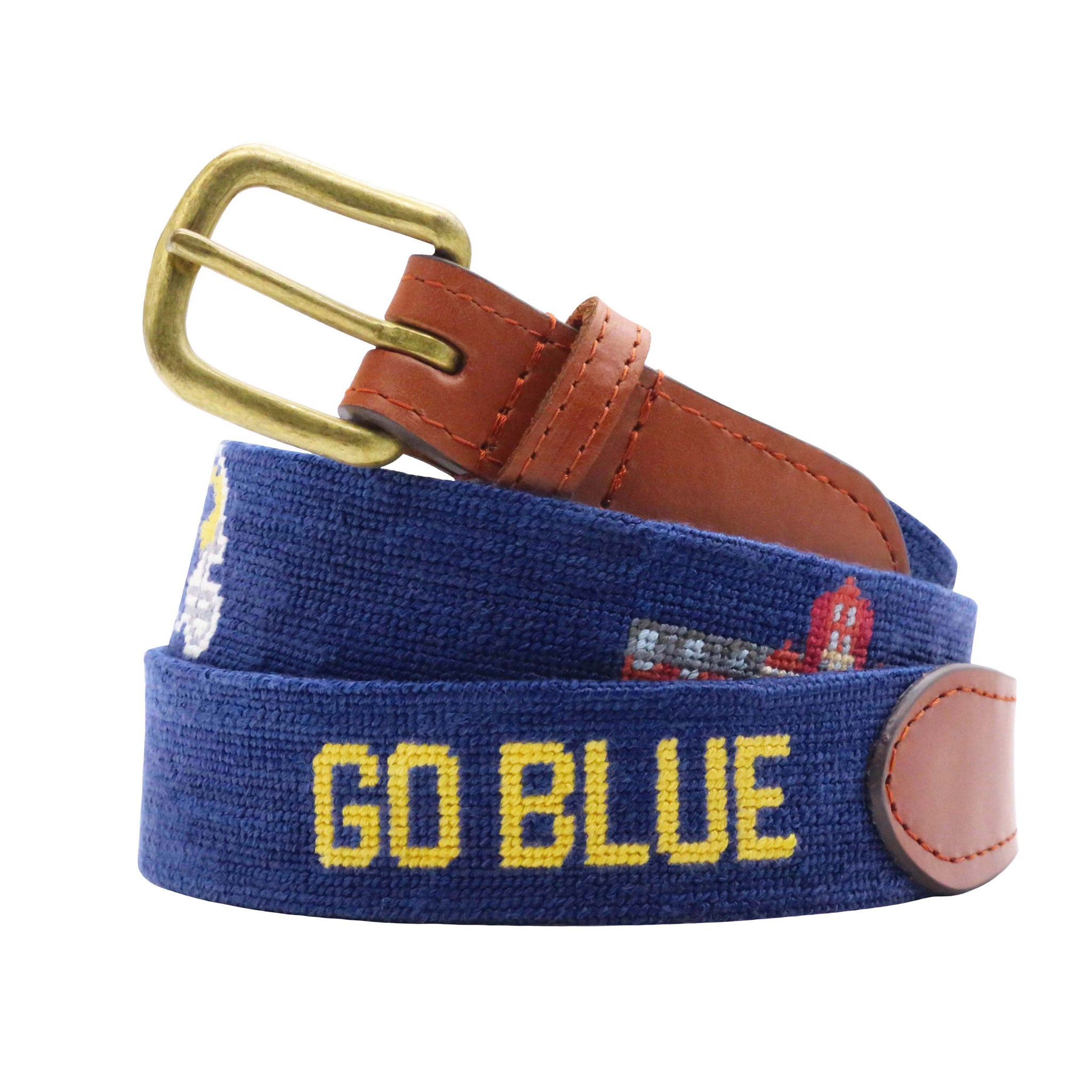 Michigan Life Needlepoint Belt Smathers Branson