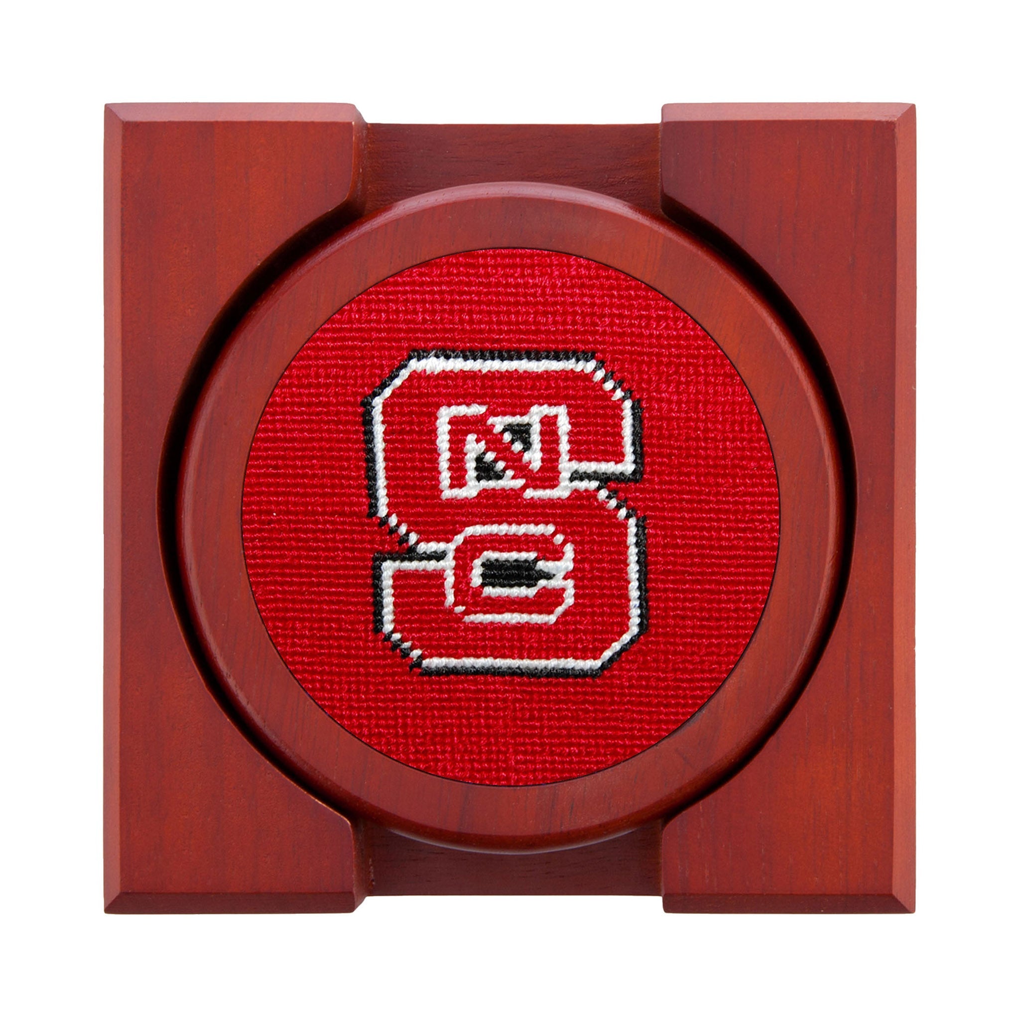 Smathers and Branson NC State Needlepoint Coasters with coaster holder 