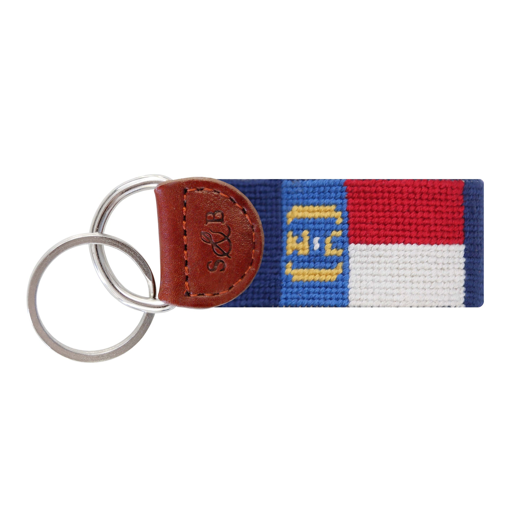 Smathers and Branson North Carolina State Flag Classic Navy Needlepoint Key Fob  