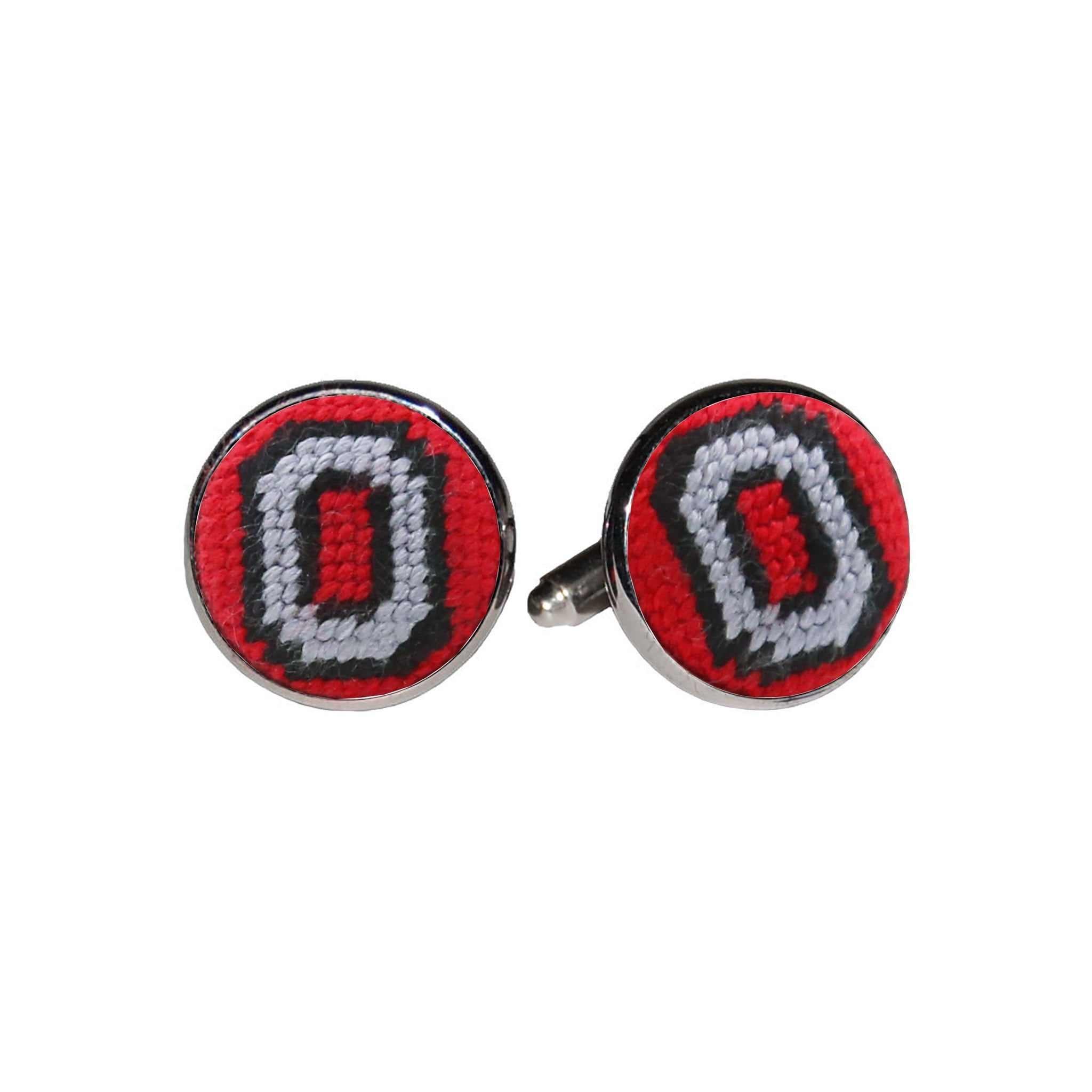 Smathers and Branson Ohio State Needlepoint Cufflinks  