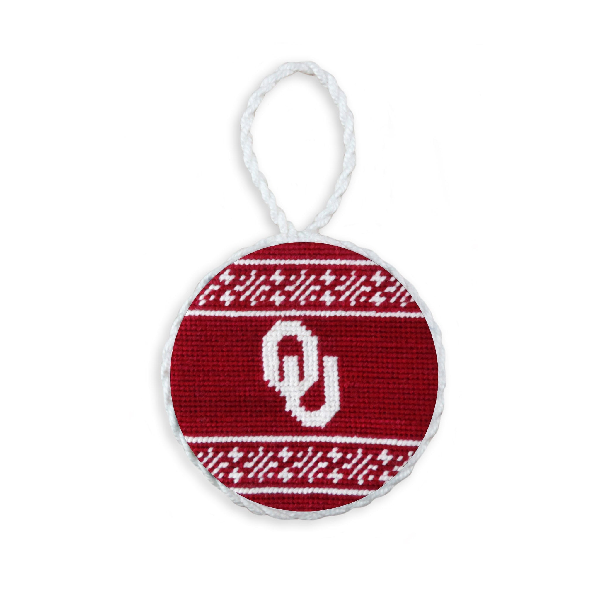 Smathers and Branson Oklahoma Fairisle Ornament Garnet