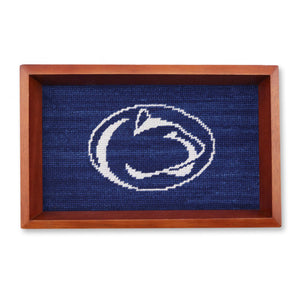 Smathers and Branson Penn State Valet Tray Classic Navy Chestnut Wood