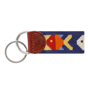 Smathers and Branson Pompano Multi Needlepoint Key Fob  