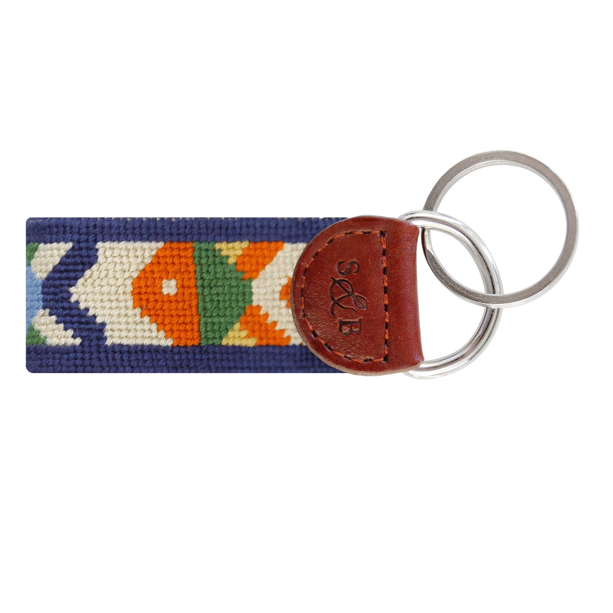 Smathers and Branson Pompano Multi Needlepoint Key Fob Back 