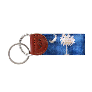 Smathers and Branson SC Flag Blueberry Needlepoint Key Fob  