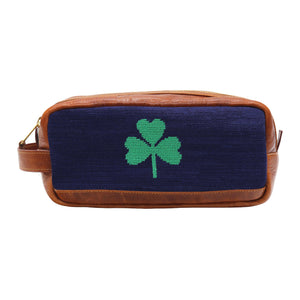 Smathers and Branson Shamrock Dark Navy Needlepoint Toiletry Bag 