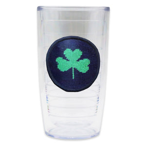 Smathers and Branson Shamrock Needlepoint Tervis Tumbler Dark Navy   