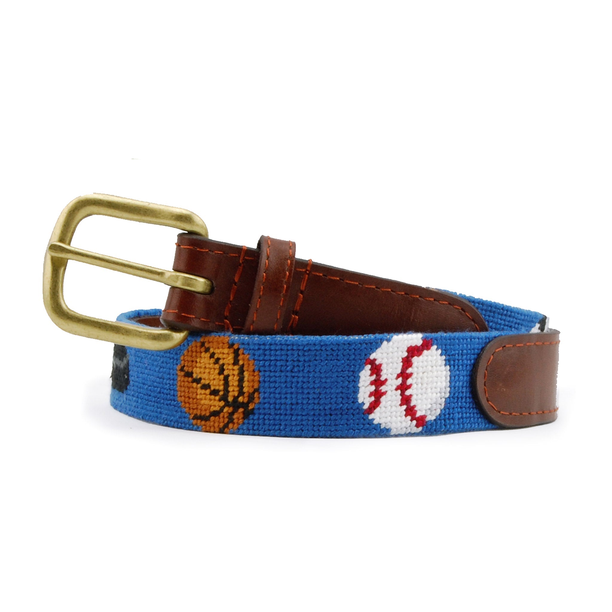 Smathers and Branson Sports Blueberry Needlepoint Childrens Belt 