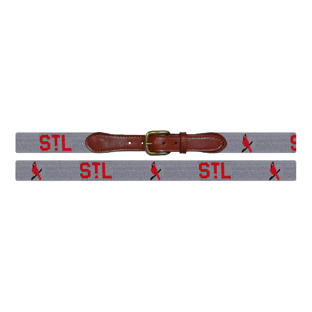Smathers and Branson St Louis Cardinals Cooperstown Needlepoint Belt Laid Out 