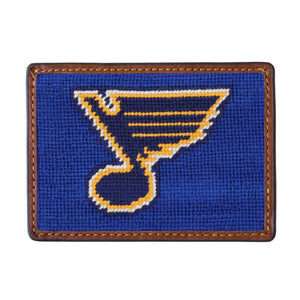 Smathers and Branson St Louis Blues Dark Royal Needlepoint Credit Card Wallet 