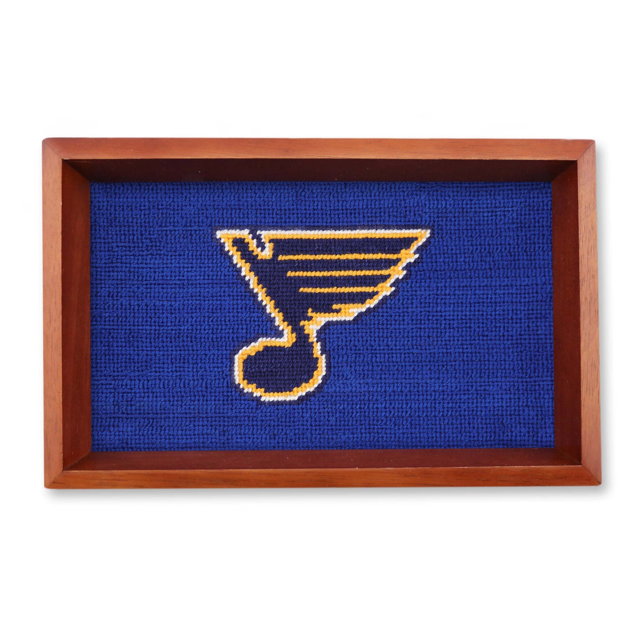 Smathers and Branson St Louis Blues Valet Tray Dark Royal Chestnut Wood