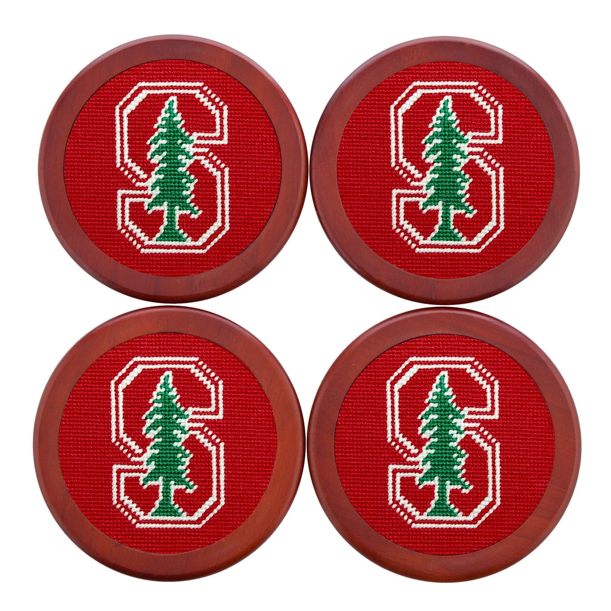 Smathers and Branson Stanford Coasters Light Garnet