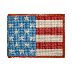 Smathers and Branson Stars And Stripes Multi Needlepoint Bi-Fold Wallet  