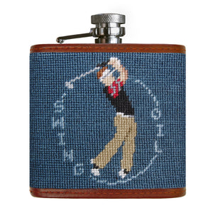 Smathers and Branson Swing Oil Slate Needlepoint Flask Front 