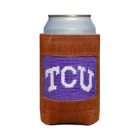 Smathers and Branson TCU Needlepoint Can Cooler Purple   