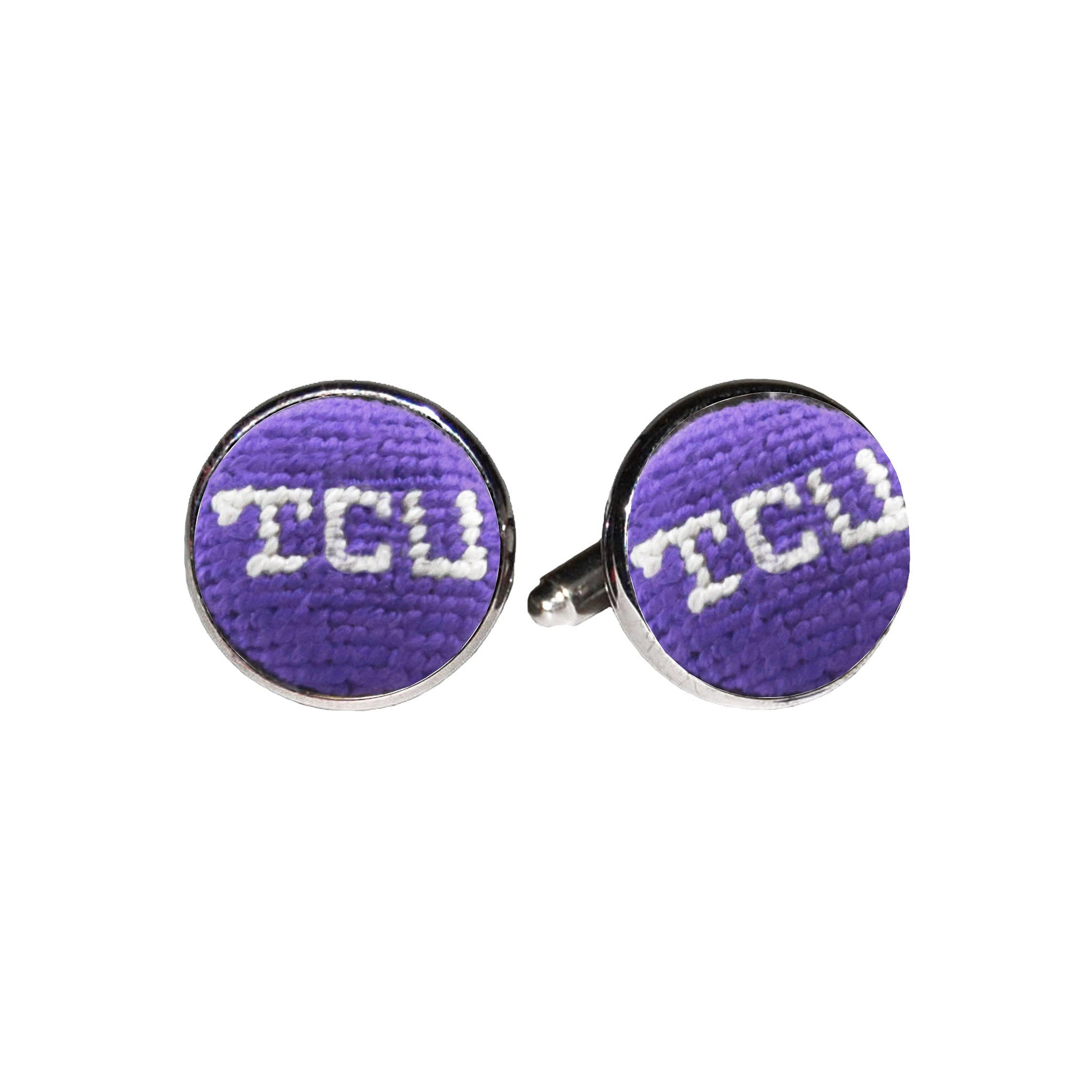 Smathers and Branson TCU Needlepoint Cufflinks