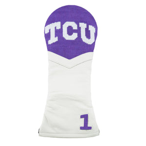 Smathers and Branson TCU Driver Headcover Purple White Leather