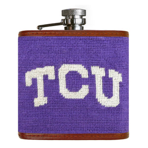 Smathers and Branson TCU Needlepoint Flask Front 