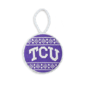 Smathers and Branson TCU Fairisle Ornament Purple