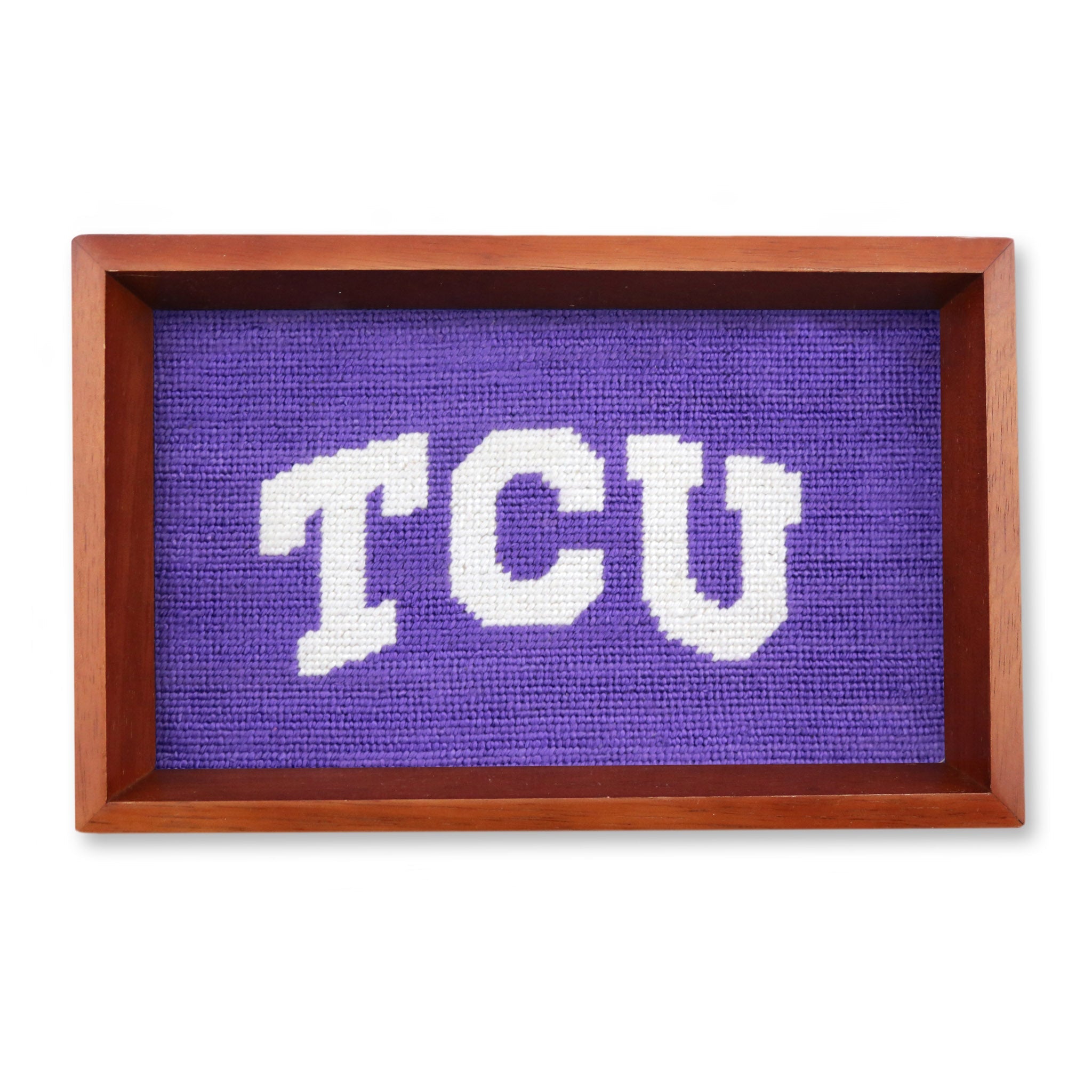 Smathers and Branson TCU Valet Tray Purple Chestnut Wood