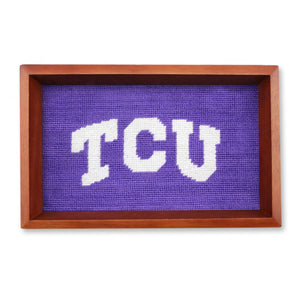Smathers and Branson TCU Valet Tray Purple Chestnut Wood