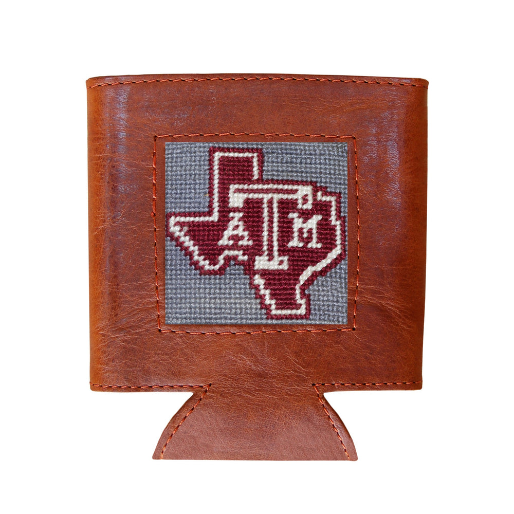 Smathers and Branson Texas A&M Grey Needlepoint Can Cooler  