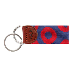 Smathers and Branson The Donut Pattern Key Fob Classic Navy - Red Donuts