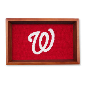 Smathers and Branson Washington Nationals Valet Tray Red Chestnut Wood