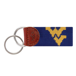 Smathers and Branson West Virginia Classic Navy Needlepoint Key Fob  