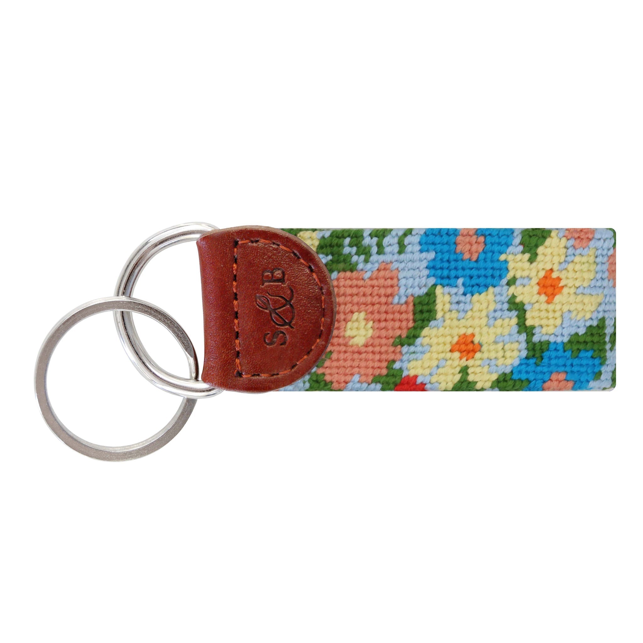 Smathers and Branson Wildflower Needlepoint Key Fob  