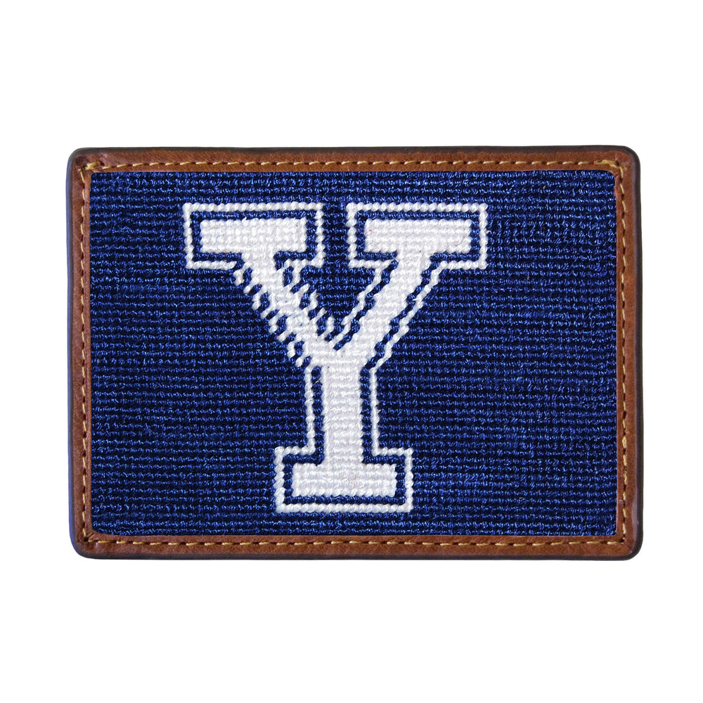 Smathers and Branson Yale Needlepoint Credit Card Wallet Front side