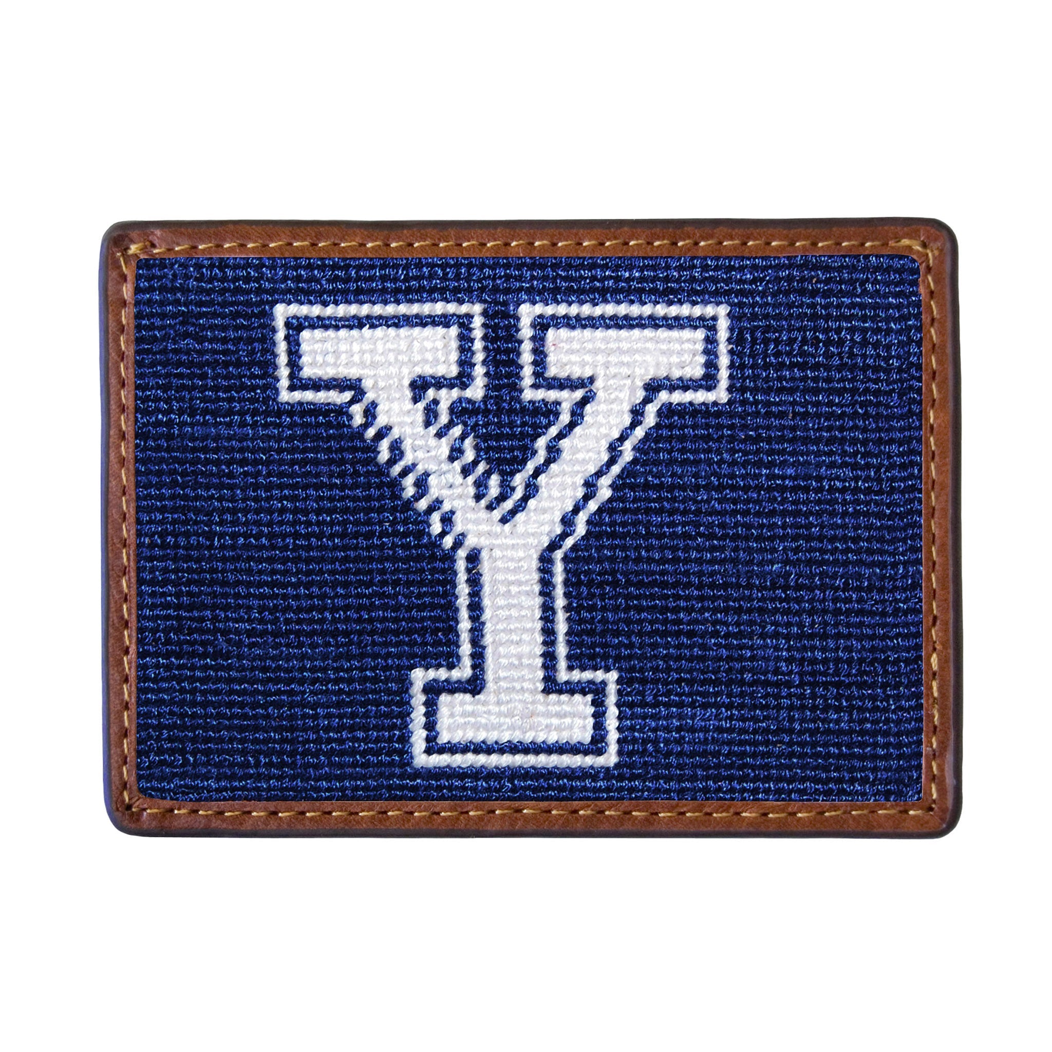 Smathers and Branson Yale Needlepoint Credit Card Wallet Front side