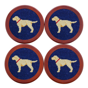 Smathers and Branson Yellow Lab Coasters Classic Navy