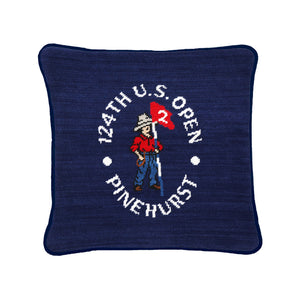 USGA 124th US Open Pinehurst Pillow 12x12 (Dark Navy) (Navy Velvet) (Final Sale)