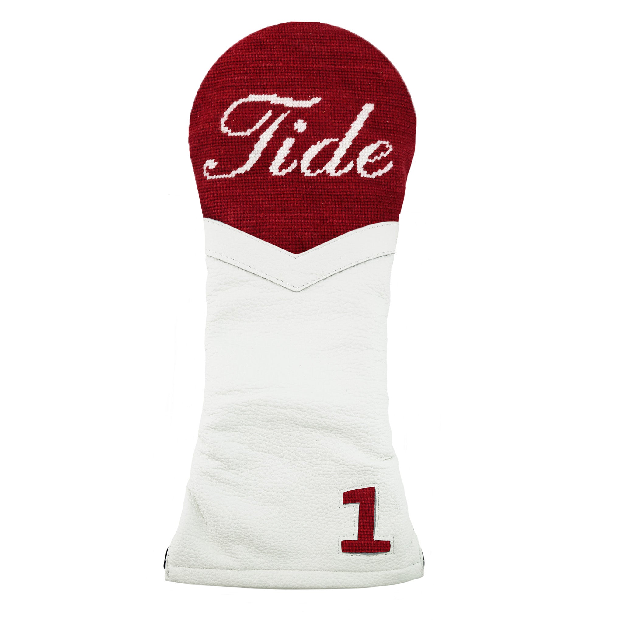 Alabama Tide Script Driver Headcover (Garnet) (White Leather)
