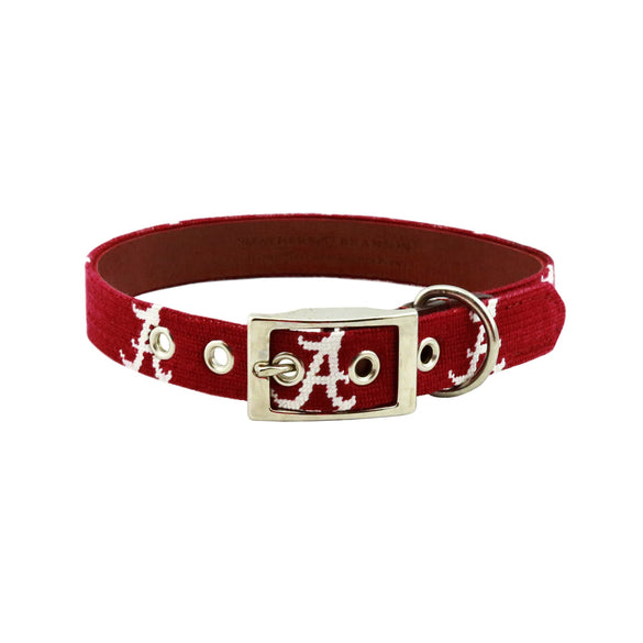 Monogrammed Alabama Dog Collar (Garnet)