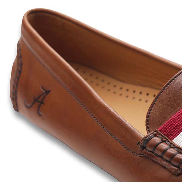 Alabama Surcingle Driving Shoes (Garnet-White) (Chestnut Leather-Logo)