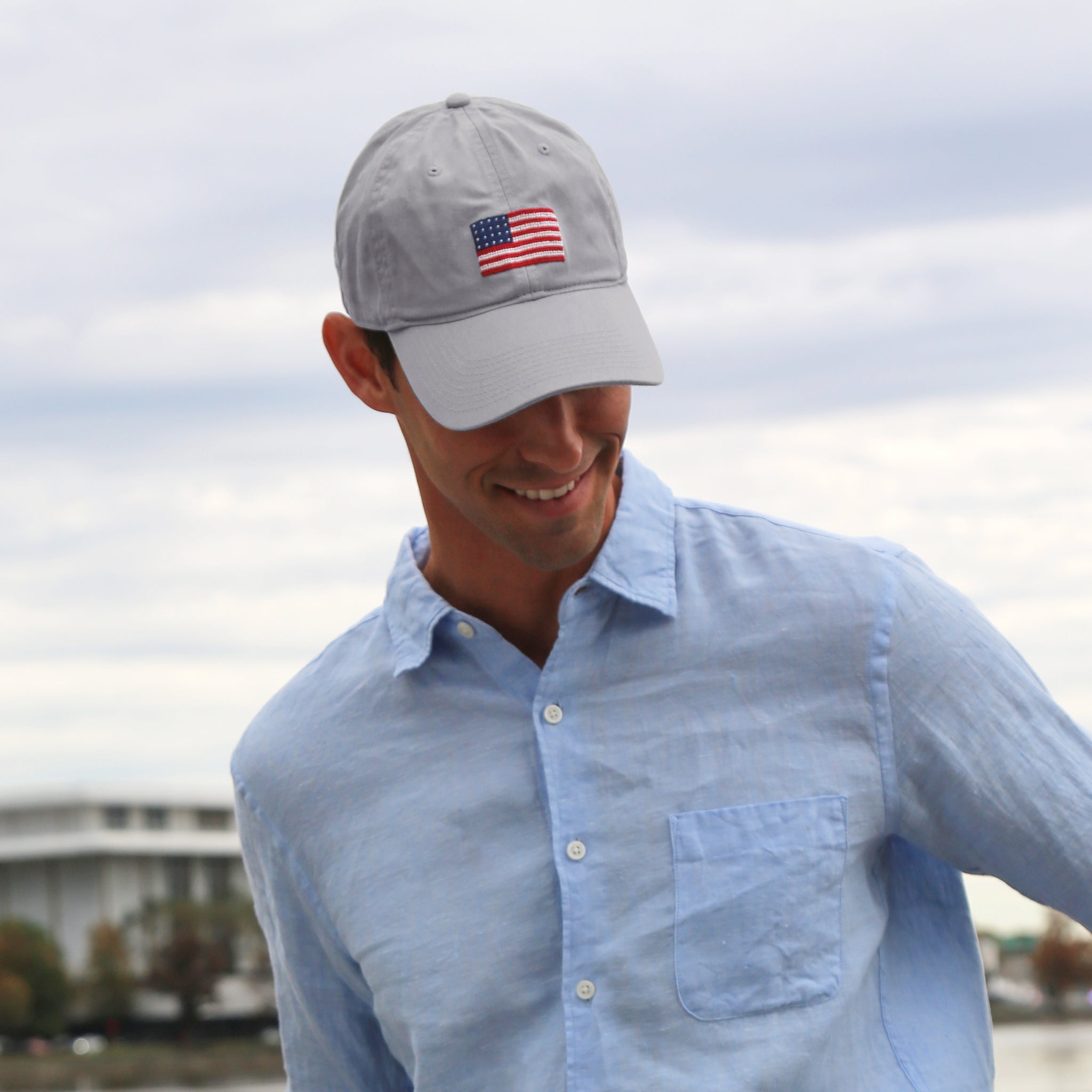 American Flag Hat (Grey)