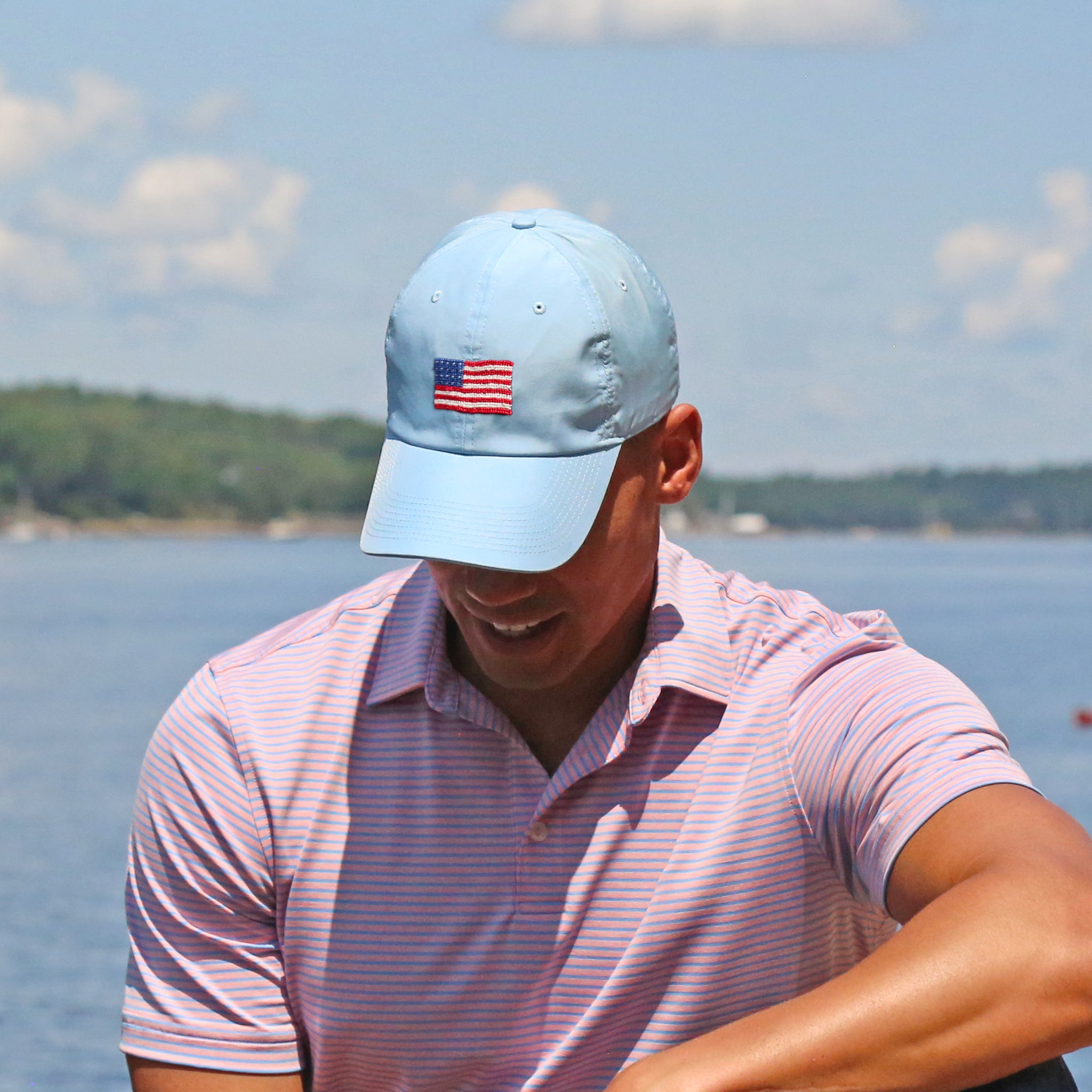 American Flag Performance Hat (Sky Blue)