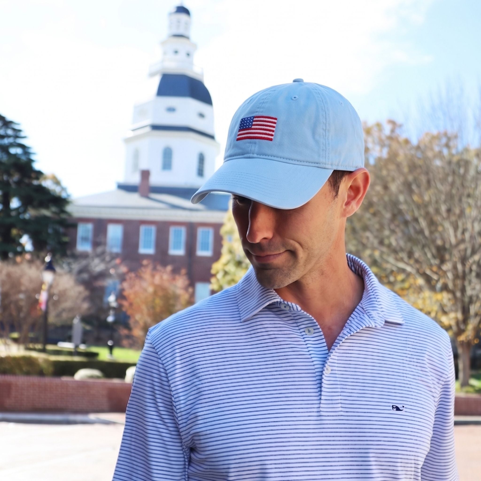 American Flag Hat (Light Blue)